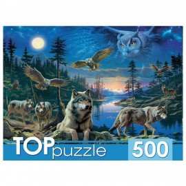 Пазл картонный 500 элементов АССОРТИ, 14 дизайнов, 330х480 мм, HATBER