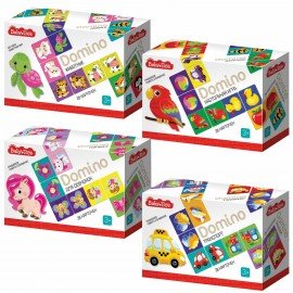 Настольная игра Домино детское с картинками, АССОРТИ, BABY TOYS