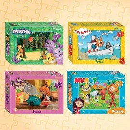 Пазлы картонные 54 элемента, "Лицензионные сюжеты", КОМПЛЕКТ 20 шт., поле 17,5х13 см