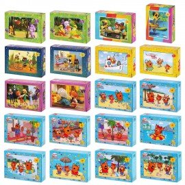 Пазлы картонные 54 элемента, "Лицензионные сюжеты", КОМПЛЕКТ 20 шт., поле 17,5х13 см