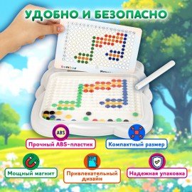 Мозаика магнитная развивающая для детей "Медвежонок", стилус, 101 магнит, 10 карточек, BAMBOX, 665891