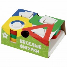 Игра - сортер дидактическая "Веселые фигурки", пластиковая, 12 элементов, НОРДПЛАСТ, 801