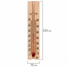 Термометр комнатный, "ДЕРЕВЯННЫЙ", диапазон: от 0 до +50°C, ПТЗ, ТБ-206