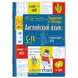 Справочник в таблицах "Английский язык. 5-11 класс", 16х23,5 см, 48 стр., АП, 28197