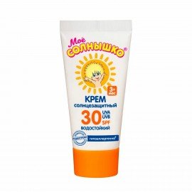 Крем детский солнцезащитный водостойкий гипоаллергенный SPF30 55мл МОЕ СОЛНЫШКО, 1628