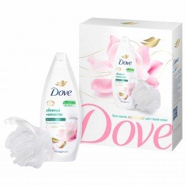 Подарочный набор DOVE "Фисташковый крем" Крем-гель для душа 250 мл + мочалка для тела