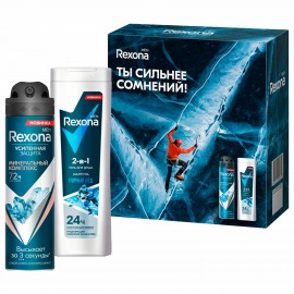 Подарочный набор REXONA MEN Гель для душа/шампунь 2 в 1 180 мл + Спрей-антиперспирант 150 мл