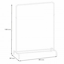 Вешалка для плечиков "Радуга-1", 1500*820*390 мм, металл, белая, ВНП 298 Б