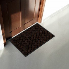 Коврик придверный 60х90см КОРИЧНЕВЫЙ влаго-грязезащитный, 450гр/м2, плетение, PRIMILA, 701049