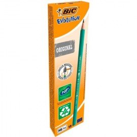 Карандаш чернографитный BIC Evolution, HB, КОМПЛЕКТ 12 штук, 880480