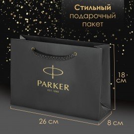 Ручка перьевая PARKER "IM Achromatic Black BT", ежедневник А5 черный, пакет, 880901