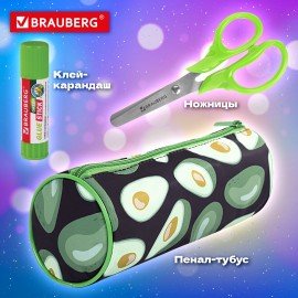 Набор канцелярии подарочный BRAUBERG "AVOCADO", 18 наименований, 43 предмета, 880951