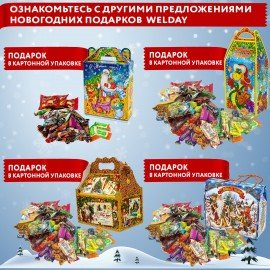 Подарок новогодний "Чудесная Встреча", НАБОР конфет 1000 г, картонная коробка, WELDAY