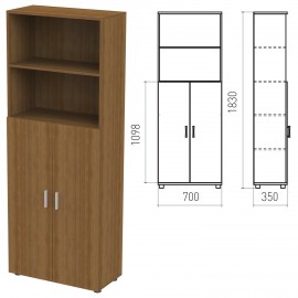 Шкаф полузакрытый "Канц", 700х350х1830 мм, цвет орех пирамидальный (КОМПЛЕКТ)