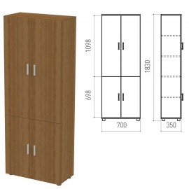 Шкаф закрытый "Канц", 700х350х1830 мм, цвет орех пирамидальный (КОМПЛЕКТ)