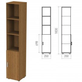 Шкаф полузакрытый "Канц", 350х350х1830 мм, цвет орех пирамидальный (КОМПЛЕКТ)