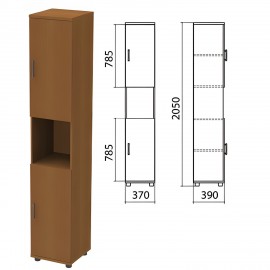 Шкаф полузакрытый "Монолит", 370х390х2050 мм, цвет орех гварнери (КОМПЛЕКТ)