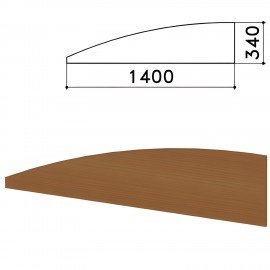 Экран-перегородка "Монолит", 1400х16х340 мм, цвет орех (КОМПЛЕКТ С ФУРНИТУРОЙ)