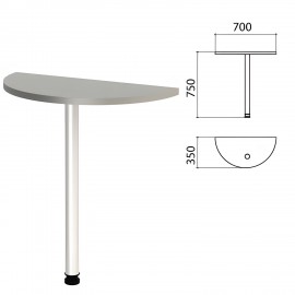 Стол приставной полукруг "Этюд", 700х350х750 мм, цвет серый (КОМПЛЕКТ)
