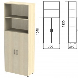 Шкаф полузакрытый "Канц", 700х350х1830 мм, цвет дуб молочный (КОМПЛЕКТ)