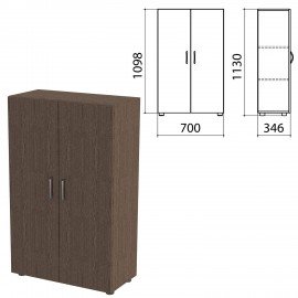 Шкаф закрытый "Канц", 700х350х1130 мм, цвет венге (КОМПЛЕКТ)