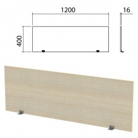 Экран-перегородка "Канц" 1200х16х400 мм, цвет дуб молочный (КОМПЛЕКТ С ФУРНИТУРОЙ)