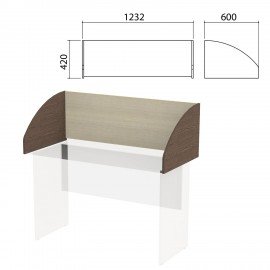 Экран-перегородка "Канц" 1232х600х420 мм, цвет дуб молочный/венге (КОМПЛЕКТ С ФУРНИТУРОЙ)