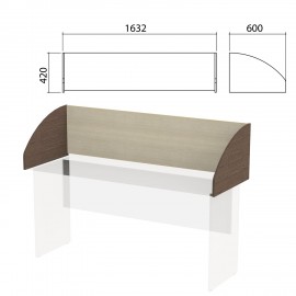 Экран-перегородка "Канц" 1632х600х420 мм, цвет дуб молочный/венге (КОМПЛЕКТ С ФУРНИТУРОЙ)