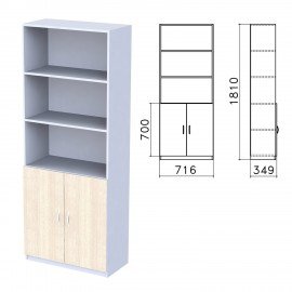 Шкаф полузакрытый "Бюджет", 716х349х1810 мм, дуб шамони светлый (КОМПЛЕКТ)
