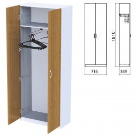 Шкаф для одежды "Бюджет", 716х349х1810 мм, орех французский (КОМПЛЕКТ)