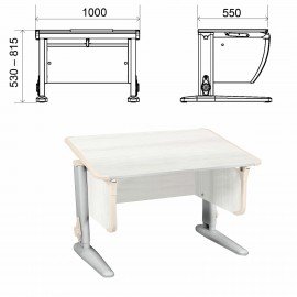 Стол-парта регулируемый "ДЭМИ" СУТ.43, 1000х550х530-815 мм, серый каркас, пластик бежевый, рамух белый (КОМПЛЕКТ)