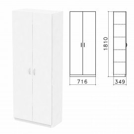 Шкаф закрытый "Бюджет", 716х349х1810 мм, белый (КОМПЛЕКТ)