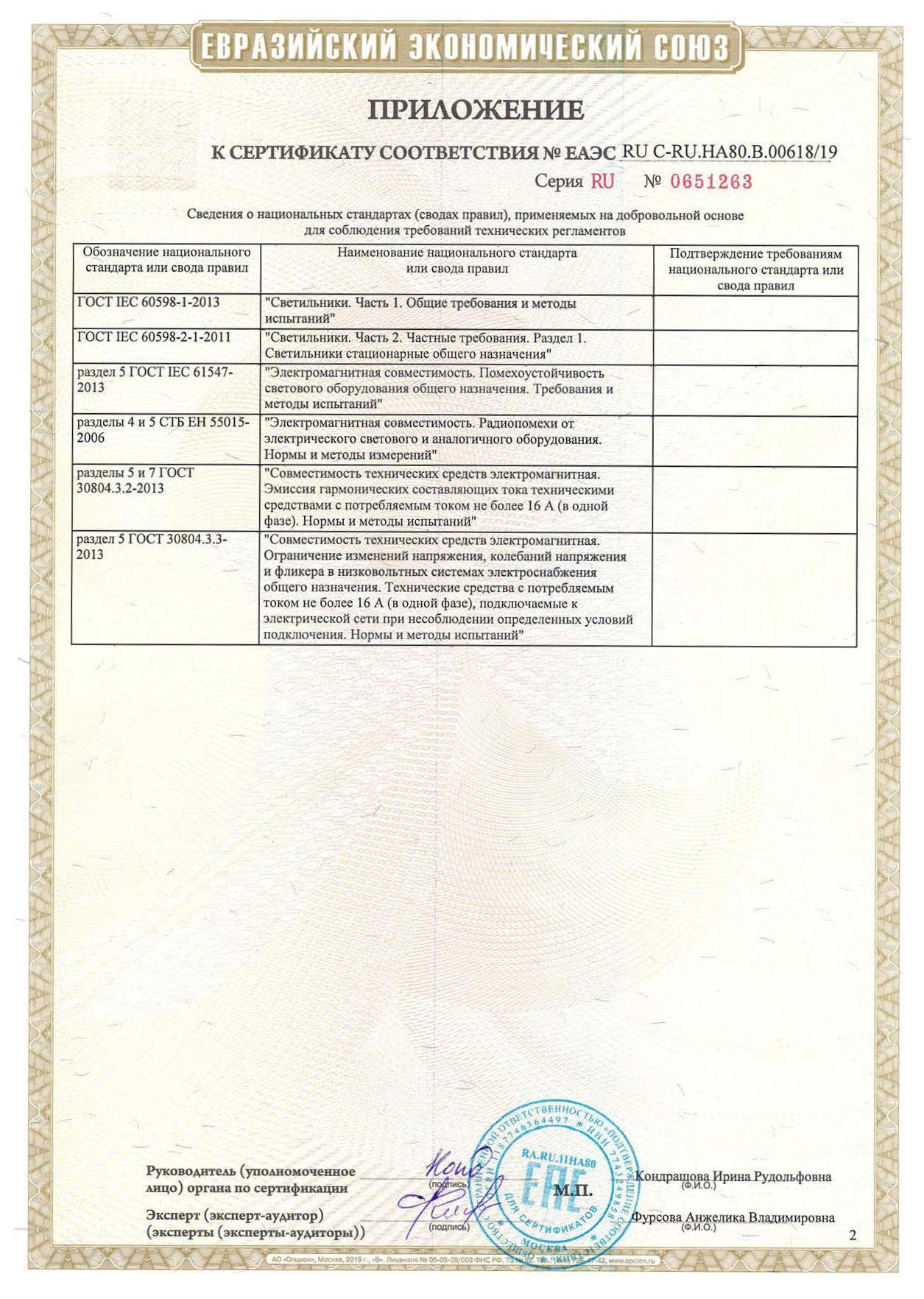 Подключение светильника стационарного общего назначения