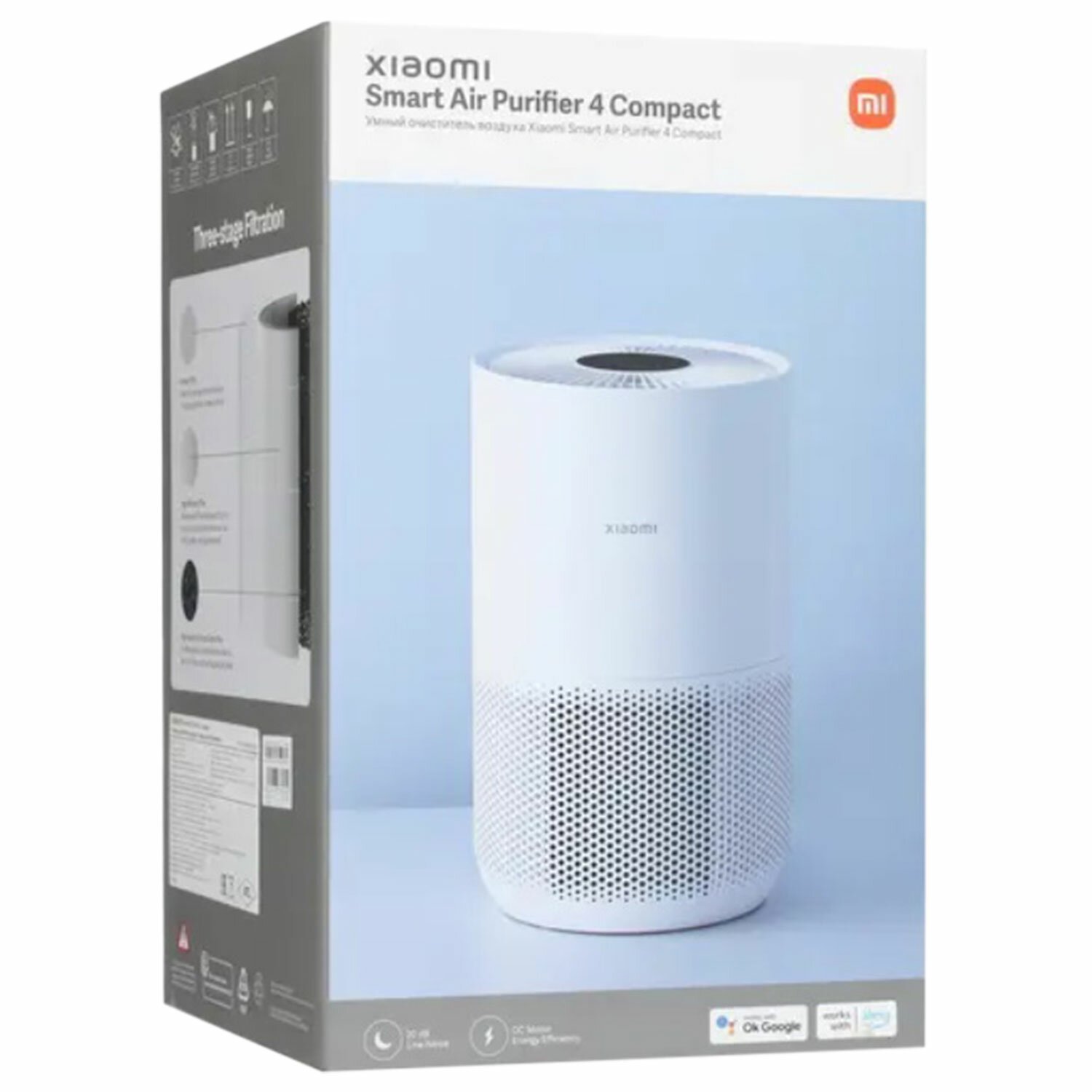 Очиститель воздуха XIAOMI Mi Smart Air Purifier 4 Compact, 27 Вт, площадь  до 48 м2, белый, BHR5860EU