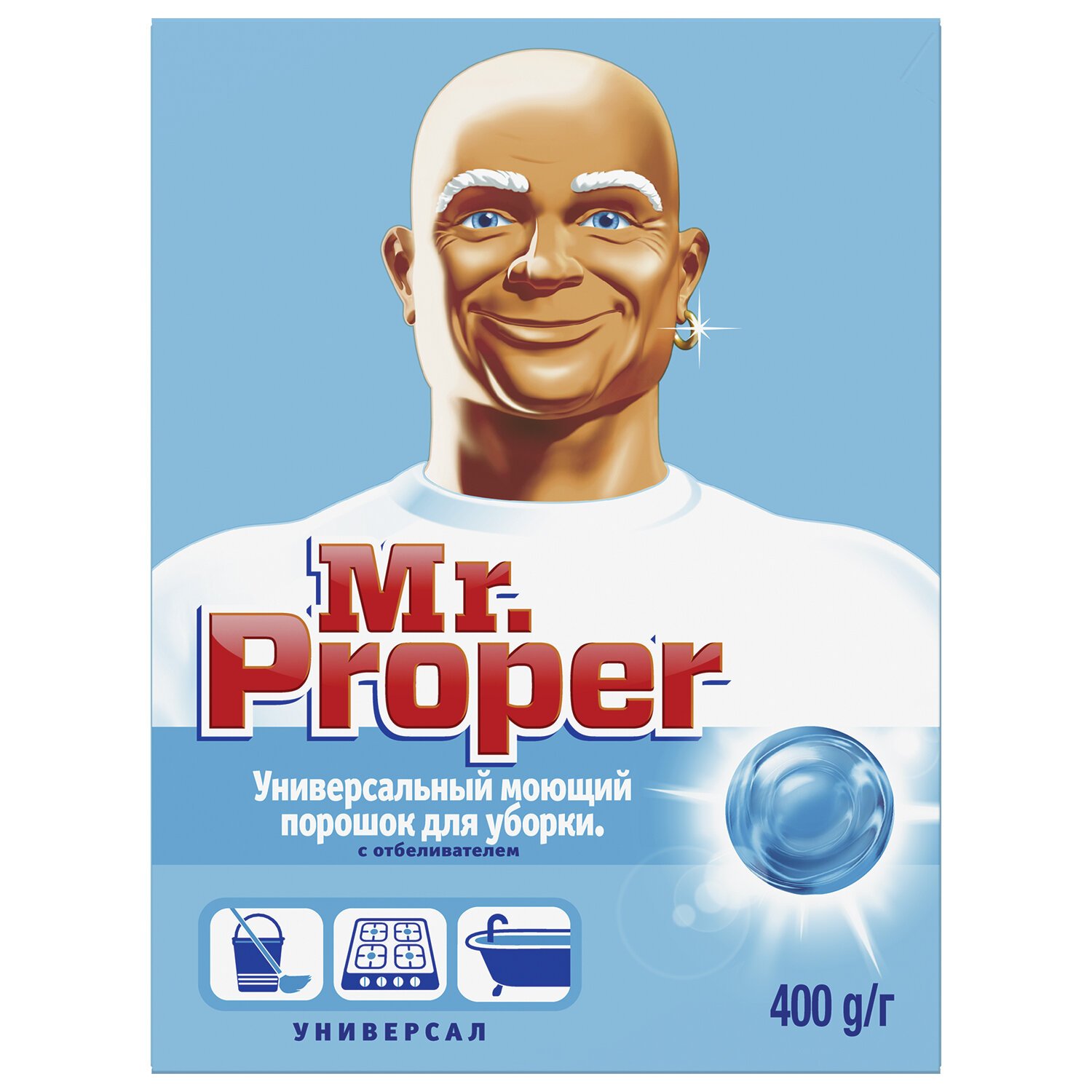 Порошок моющий Mr Proper С отбеливателем, 400 г